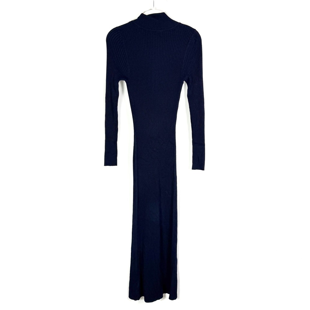 Modern Citizen Janne Zip Sweater Dress Navy Blue Ribbed Knit Long Sleeve Sz S - Picture 10 of 11
